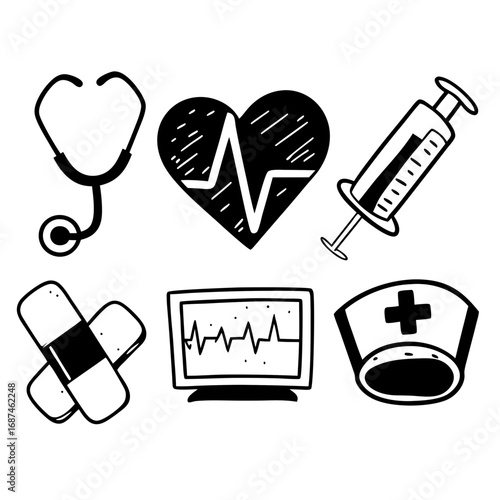 Illustration of medical tools and equipment
