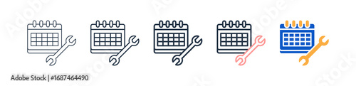 Schedule different style icons set vector illustration. 