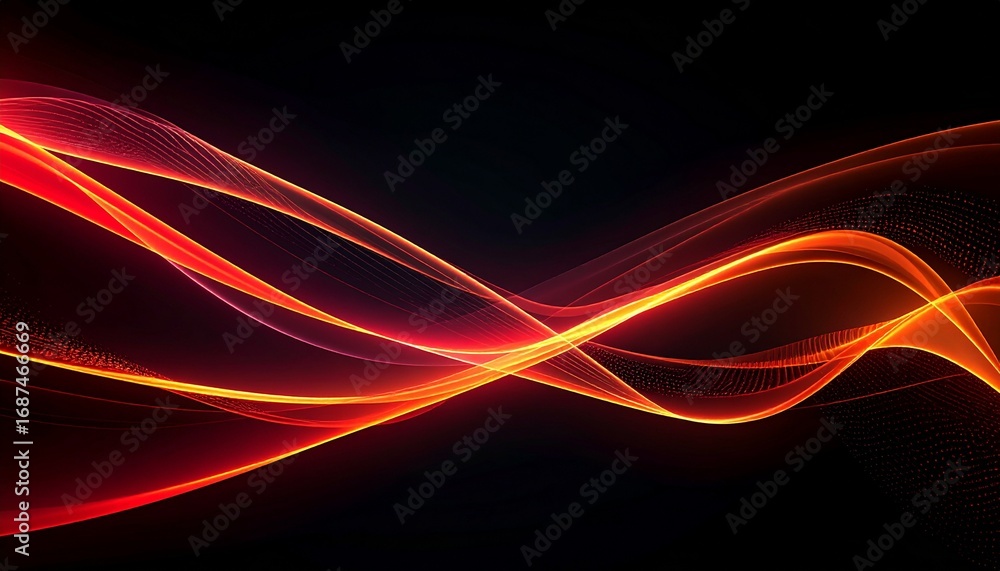 Fototapeta premium Abstract design red orange lines