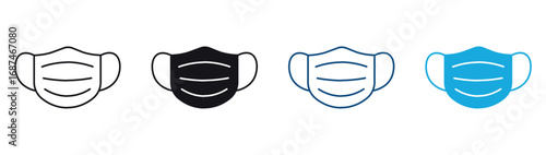 Medical mask icon set , vector illustration .