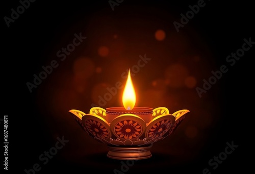 Deepavali Diwali Lamp Vector Illustration 1