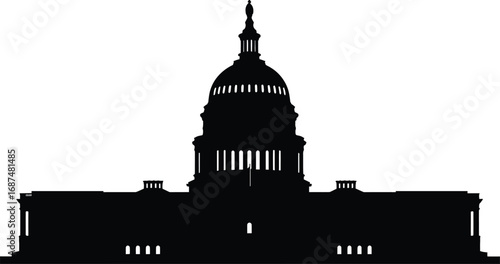 a silhouette of the united states capitol building