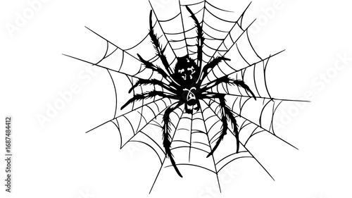 spider on a white background tattoo for men