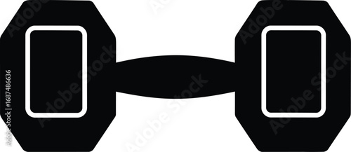 Scalable dumbbell vector illustration for fitness and strength training graphic design projects