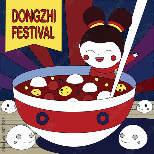 Gradient dongzhi festival greetingvector desogn