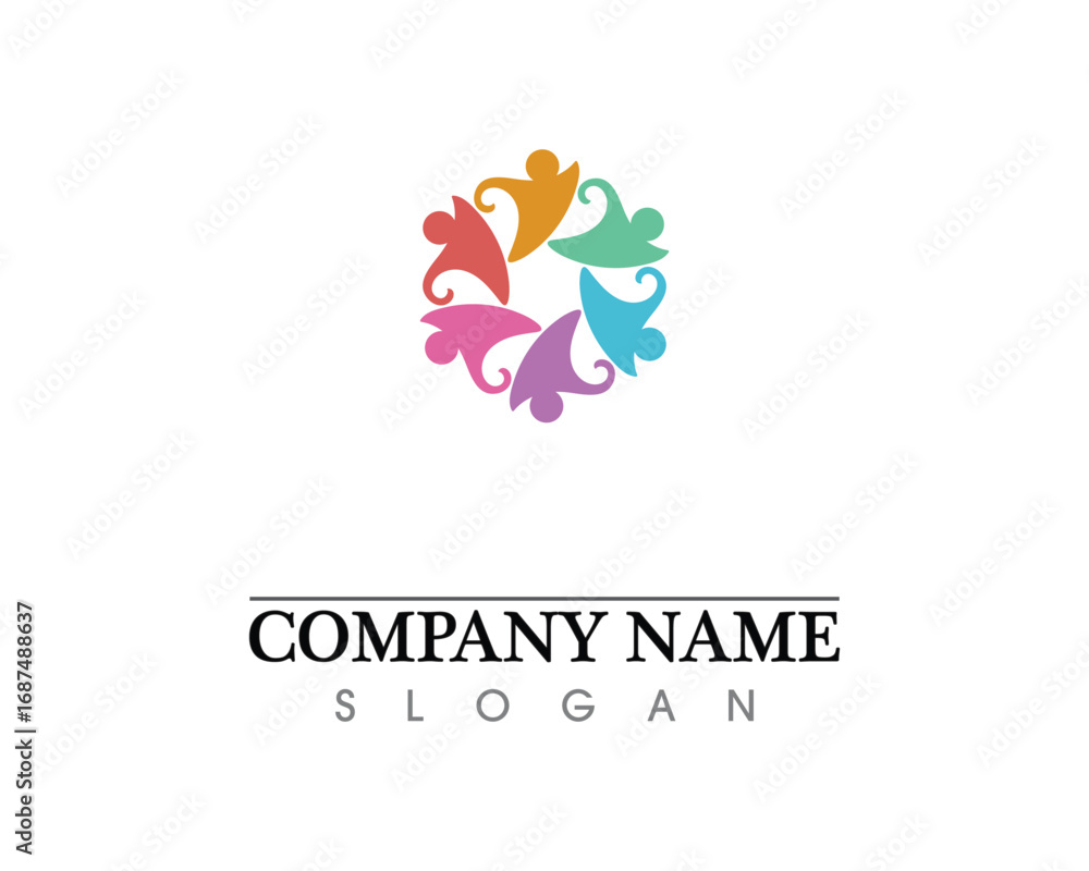 Obraz premium Community people care logo and symbols template