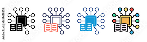 Machine Learning Icon Set Multiple Style Collection