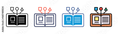 Knowledge Representation Icon Set Multiple Style Collection