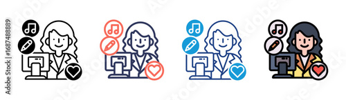 Content Creation Icon Set Multiple Style Collection