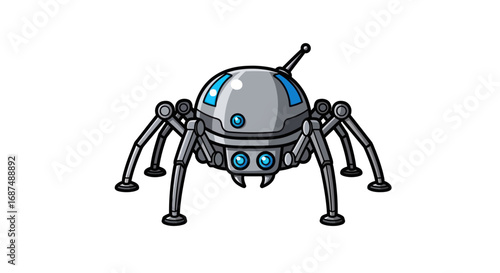 Futuristic Spider-Bot Robot Design.