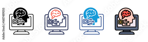 Cognitive Computing Icon Set Multiple Style Collection