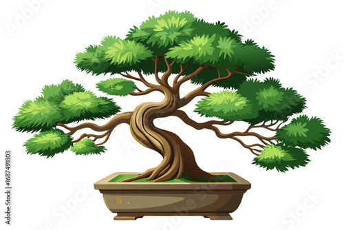 bonsai tree isolated on white