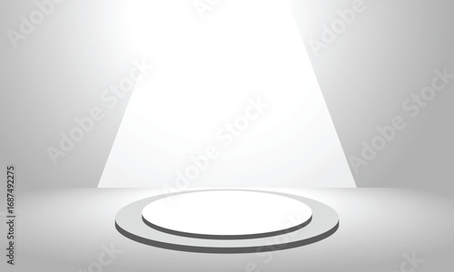 White stage with spotlight background, white stage background, white floor background