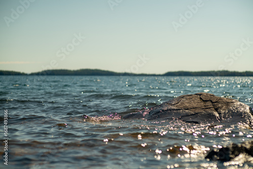 rock on lake superior