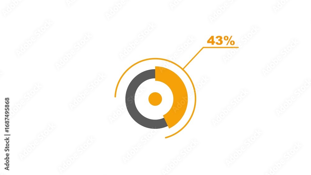 43% circle diagrams Infographics animation design, 43 Percentage pie ...