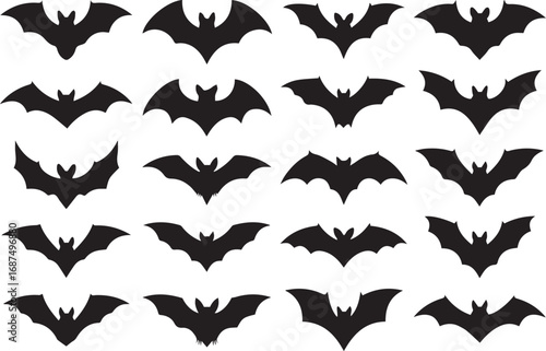 20 unique bat silhouette vector pack for decoration and logo design ai eps jpeg png download