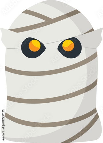 Mummy Wrapped Dog Illustration A playful design featuring a dog depicted as a mummy wrapped in bandages suitable for various
