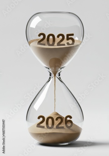 Hourglass Countdown – Transition from 2025 to 2026