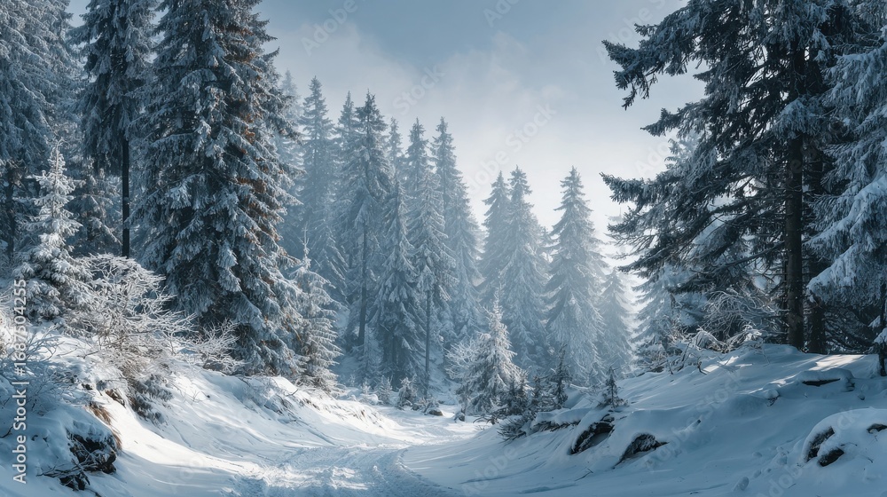 Fototapeta premium winter forest winter landscape no logos no brands ar 169