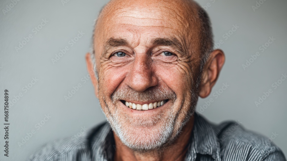 Obraz premium happy smiling elder senior man portrait no logos no brands ar 169