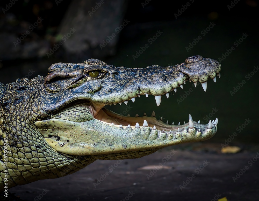 Fototapeta premium Close-up of a crocodile's head
