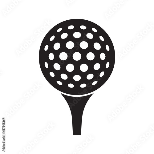  golf ball tee icon vector illustration