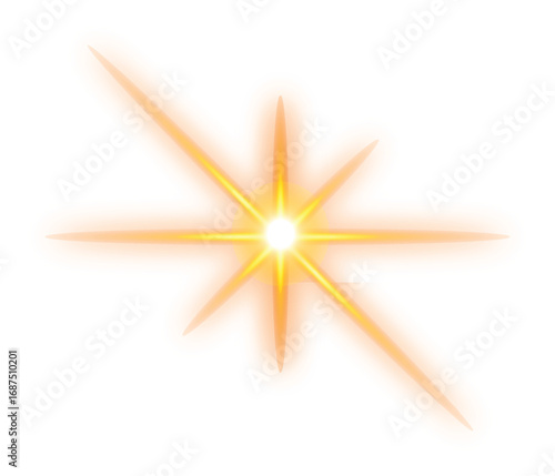 Warm Golden Light Flare: Abstract Starburst Overlay, Bright, Radiant, and Energetic Design Element for Digital Projects.