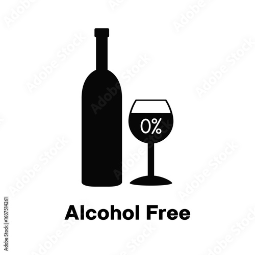 Alcohol Free Icon, Symbol, Vector, Badges Stock Illustration