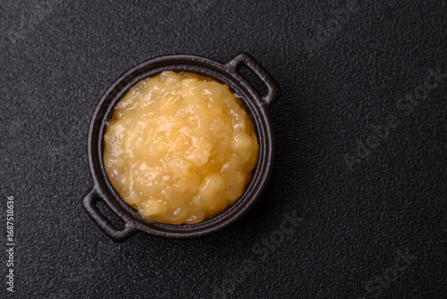 Bilde på lerret Apple sweet sauce, baby food, canned ingredient for desserts