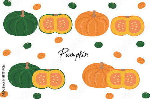 かぼちゃ イラスト ベクター pumpkin