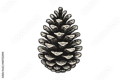Hand Drawn Pine Cone Illustration