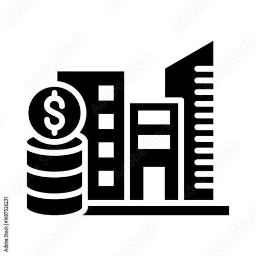 Corporation Icon Vector Illustration Glyph Version