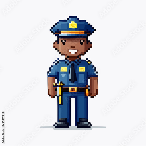 Pixel Art Police Officer Character