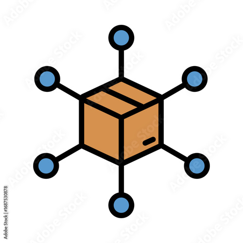 Distributor Icon Vector Illustration Color Version