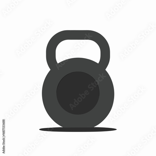 Kettlebell icon symbolizing strength training, fitness, and workout equipment on white background.