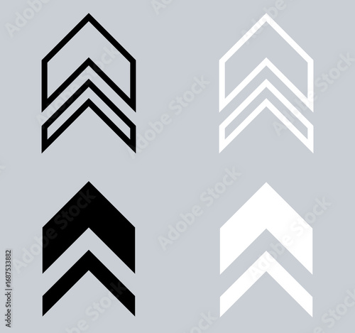 Set of Up arrow icon. Scroll up icon sign symbol in trendy flat style. Move Up vector icon illustration isolated on gray background	