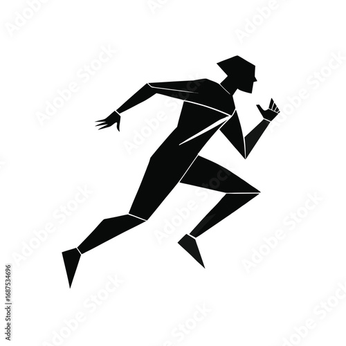 Dynamic  silhouette of diverse runners sprinting with  light trails, representing speed, competition, and athleticism