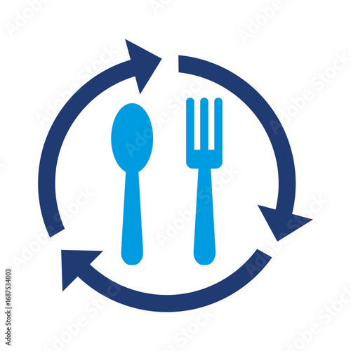 Consumption Icon Vector Illustration Blue Version