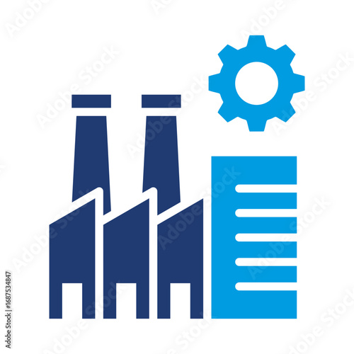 Production Icon Vector Illustration Blue Version