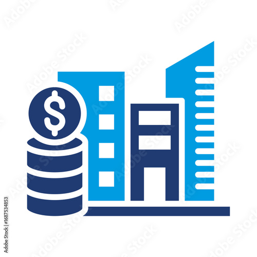 Corporation Icon Vector Illustration Blue Version