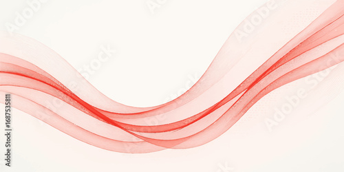 An abstract red and pink wavy design with smooth futuristic lines, perfect for a technological vector art background