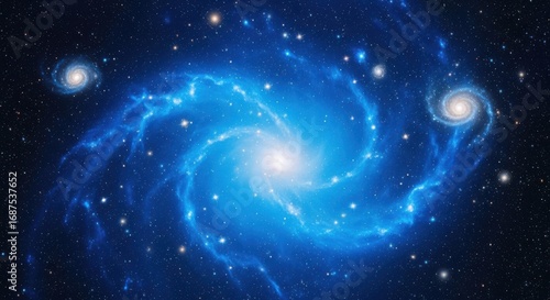 Vast Blue Nebula Swirls Through Cosmic Space Full of Stars