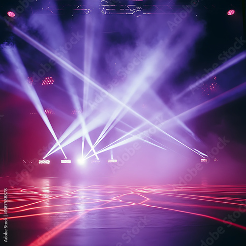 Spectacular nightclub show with powerful laser and smoke high resolution picture