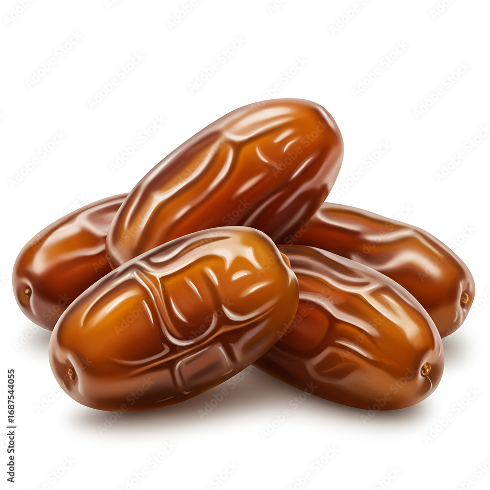 Obraz premium Sweet, nutritious dates piled high for a healthy snack or ingredient, ready to energize your day.