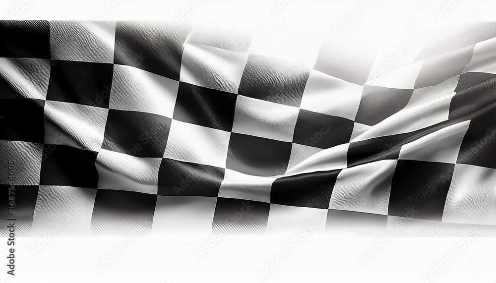 flowing checkered flag in black and white with dramatic folds and texture flowing checkered flag in black and white with dramatic folds and texture
