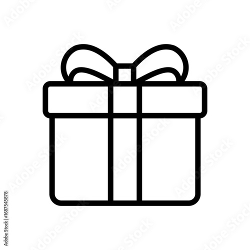 Gift Icon Vector Illustration Line Version