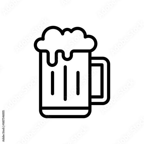 Beer Icon Vector Illustration Line Version