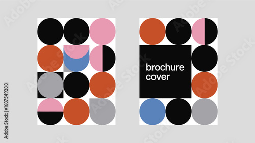 Modern Geometric Brochure Cover Design Abstract Circles & Shapes