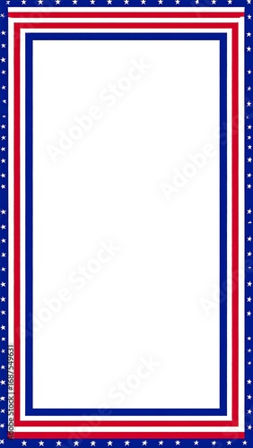 Patriotic frame with red, white, and blue colors
