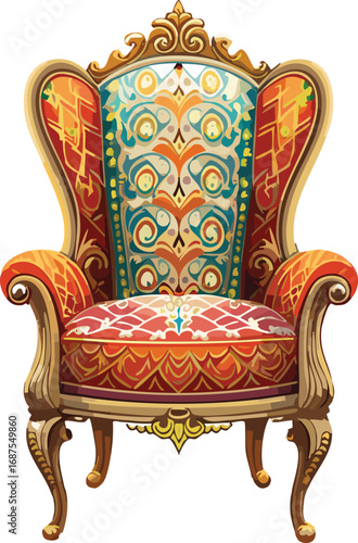 antique armchair isolated on white